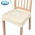 thumbnail image 1 of 4Pcs Seat Slipcovers, Easy-Going 100% Waterproof Seat Covers for Dining Room Chairs, Stretch Jacquard Dining Chair Covers for Dining Chairs, Waterproof Removable Washable, Beige, 1 of 7