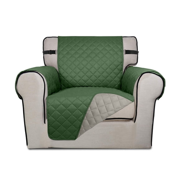 100% Waterproof Sofa Cover Machine Washable Couch Cover Non Slip Furniture Protector Slipcover for Dogs, Children, Pets, Chair Size, Green