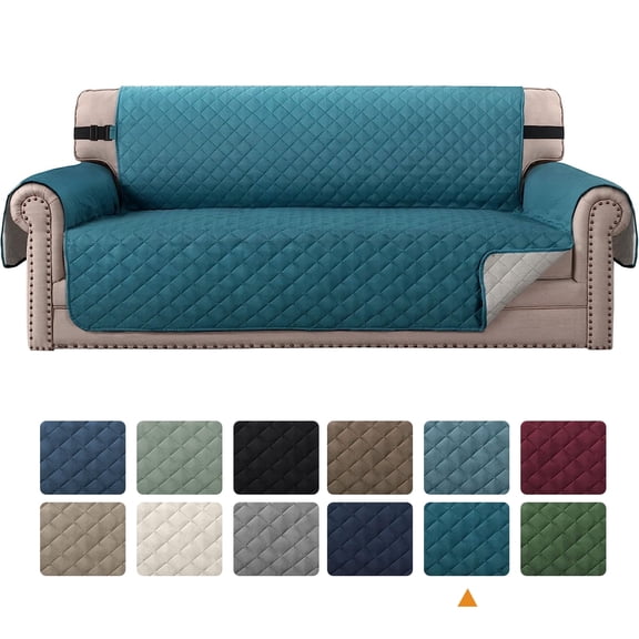 100% Waterproof Sofa Cover Machine Washable Couch Cover Non Slip Furniture Protector Slipcover for Dogs, Children, Pets, Loveseat Size, Aqua Blue