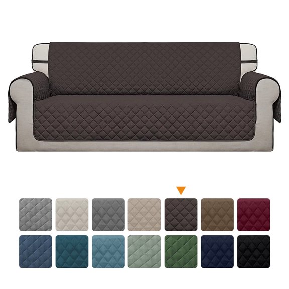 100% Waterproof Sofa Cover Machine Washable Couch Cover Non Slip Furniture Protector Slipcover for Dogs, Children, Pets, Sofa Size, Brown