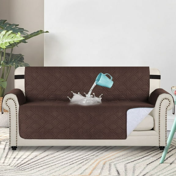 100% Waterproof Sofa Cover Protector Couch Covers for 3 Cushion Couch(Seat Width 78", Black)