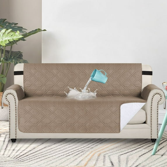 100% Waterproof Sofa Cover Protector Couch Covers for 3 Cushion Couch(Seat Width 78", Black)