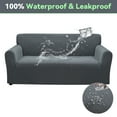 thumbnail image 1 of 100% Waterproof Sofa Cover, Washable Sectional Couch Cover, Stretch Jacquard Sofa Slipcover, Furniture Protector for Kids, Pets, Dog and Cat (Dark Gray, XL Sofa, 4 Cushion), 1 of 8