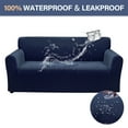 thumbnail image 1 of 100% Waterproof Sofa Cover, Washable Sectional Couch Cover, Stretch Jacquard Sofa Slipcover, Furniture Protector for Kids, Pets, Dog and Cat (Navy, Loveseat, 2 Cushion), 1 of 9