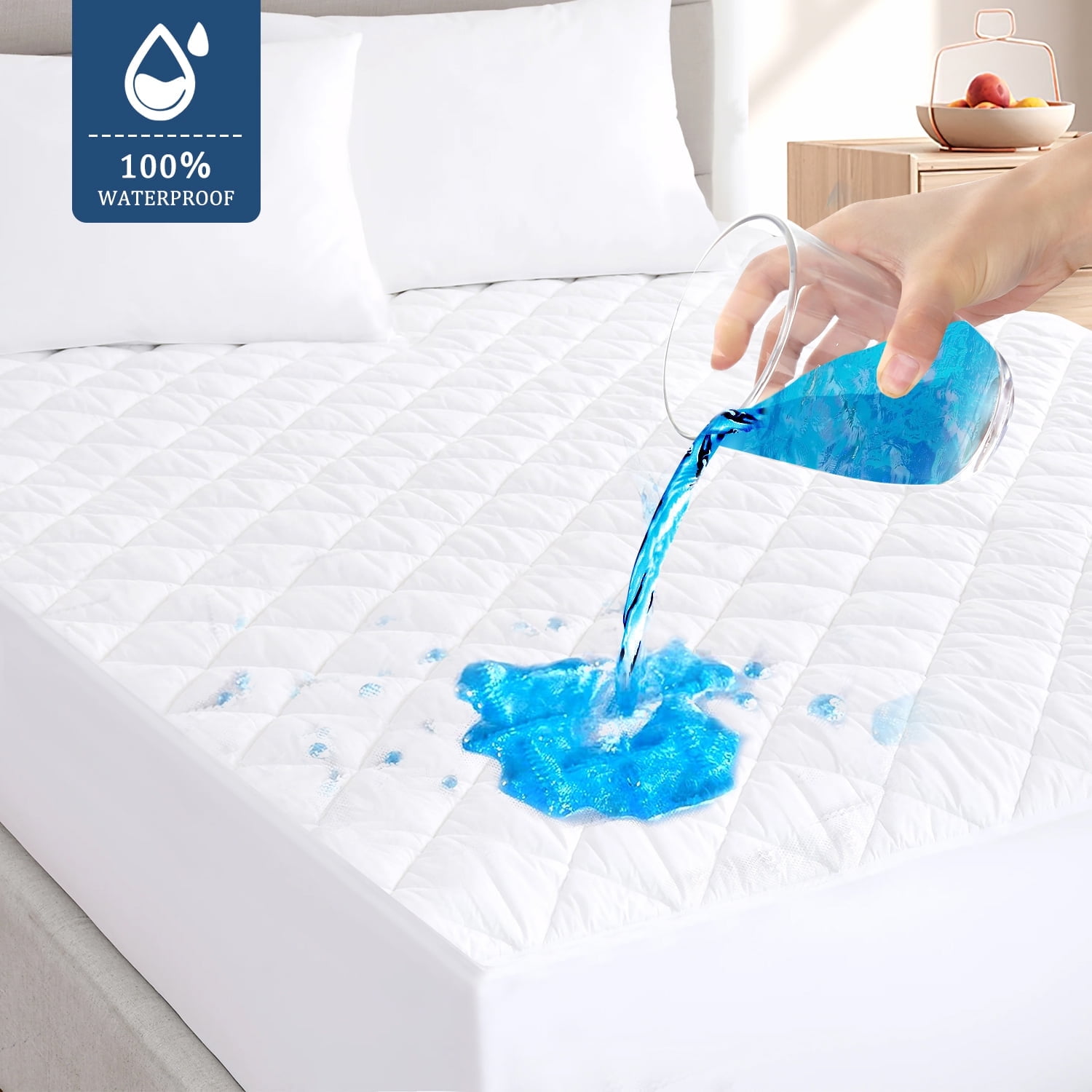 100 Waterproof Twin Size Mattress Protector, Breathable Cooling Air Fabric Waterproof Mattress