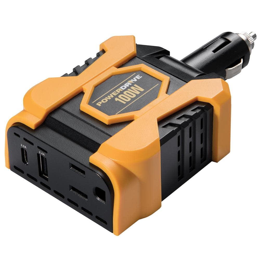 100-Watt Direct Plug Inverter with 1 AC and Dual port - Standard USB 2. ...