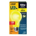 thumbnail image 1 of 100 Watt Equivalence A19 E26 Medium LED Bulb, Yellow, 1 of 1