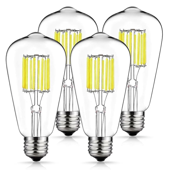100-Watt Equivalent 8 W ST64 Edison LED Light Bulb Natrual Daylight White Vintage E26 Edison LED Light Bulb (4-Pack)