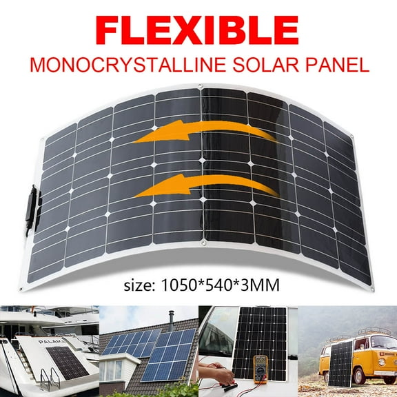 100 Watt Flexible Solar Panel 100W 12V Monocrystalline Solar Battery Charger For RV Rooftop Boat Cabin and Other Off-Grid Applications