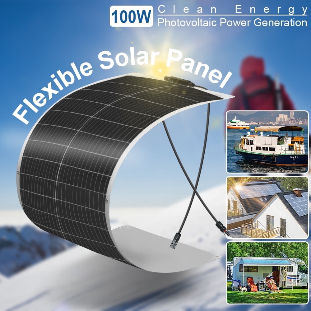 100 Watt Monocrystalline Solar Panel 100W 12V Flexible Bendable ...