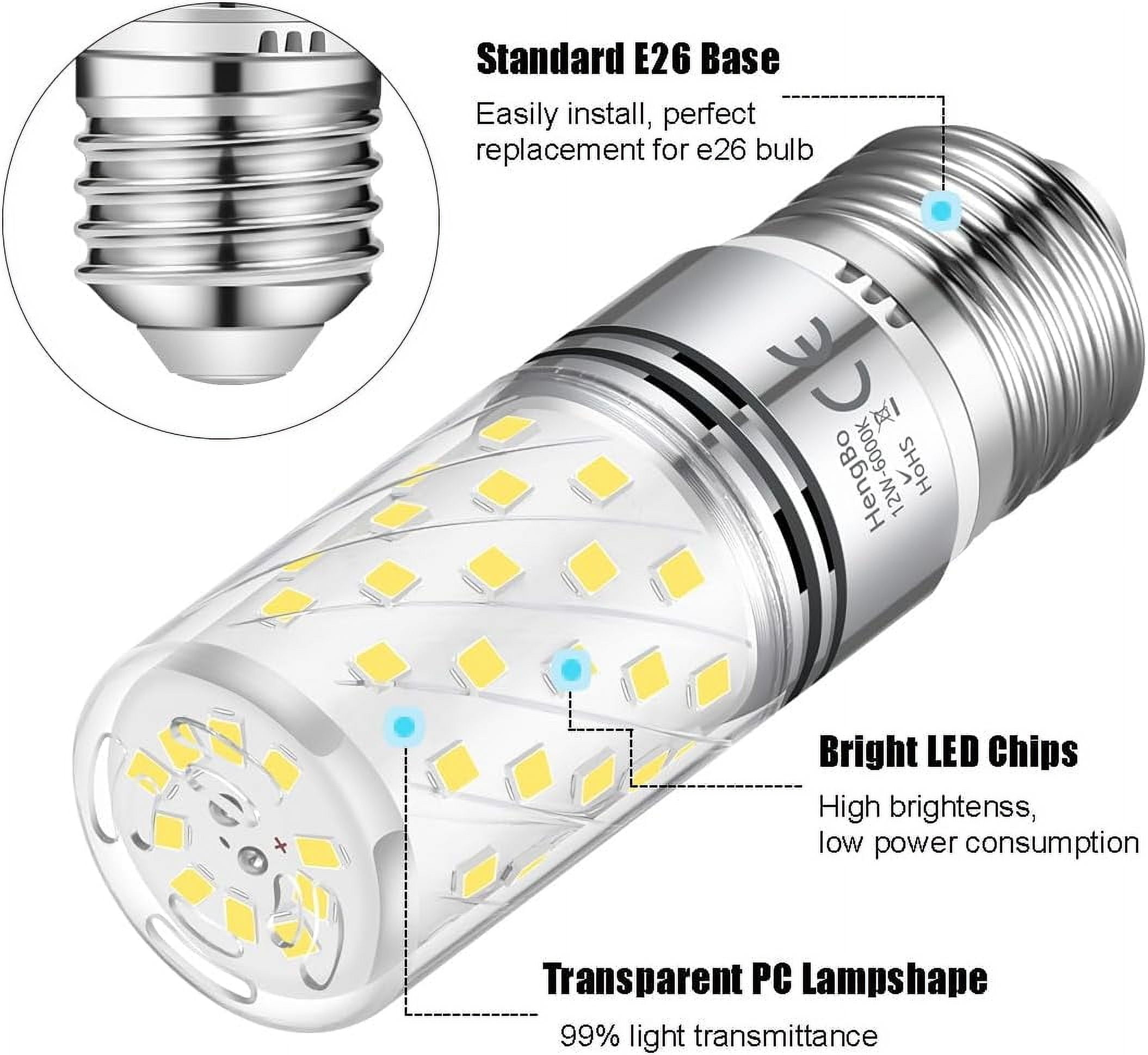 100 Watts Equivalent E26 Corn Bulbs, Medium Screw LED Light Bulb 1200LM ...