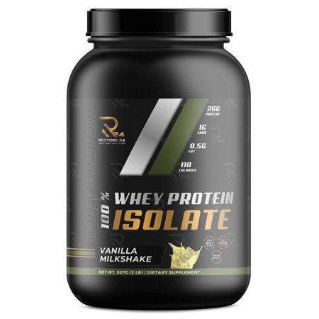 100% Whey Protein (Chocolate) - Post Workout Whey Protein Isolate, Vanilla Milkshake, 2 LB