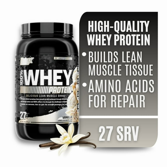 Nutrex Research 100% Whey Protein Powder Concentrate and Isolate Vanilla 2lb