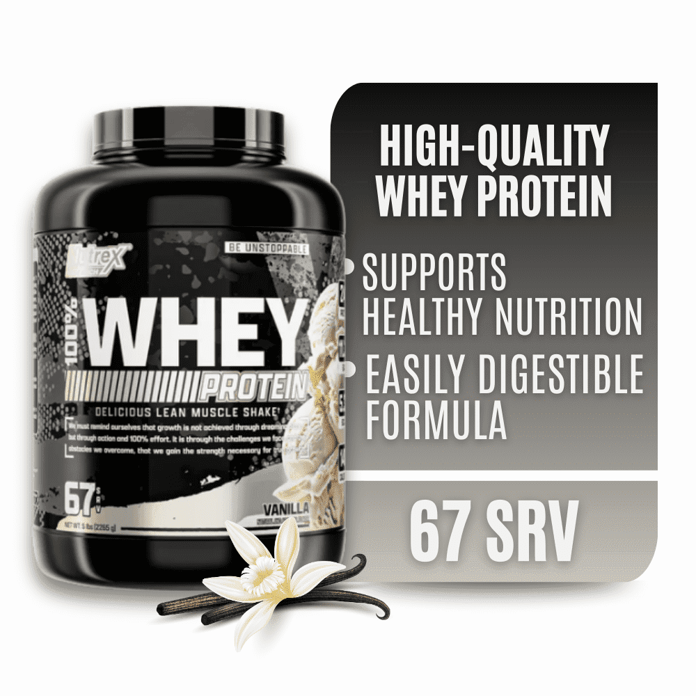 Nutrex Research 100% Whey Protein Powder Concentrate and Isolate Vanilla 5lb