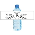 thumbnail image 1 of 100 White Crest Monogram Wedding Birthday Party Water Bottle Labels 8"x2", 1 of 4