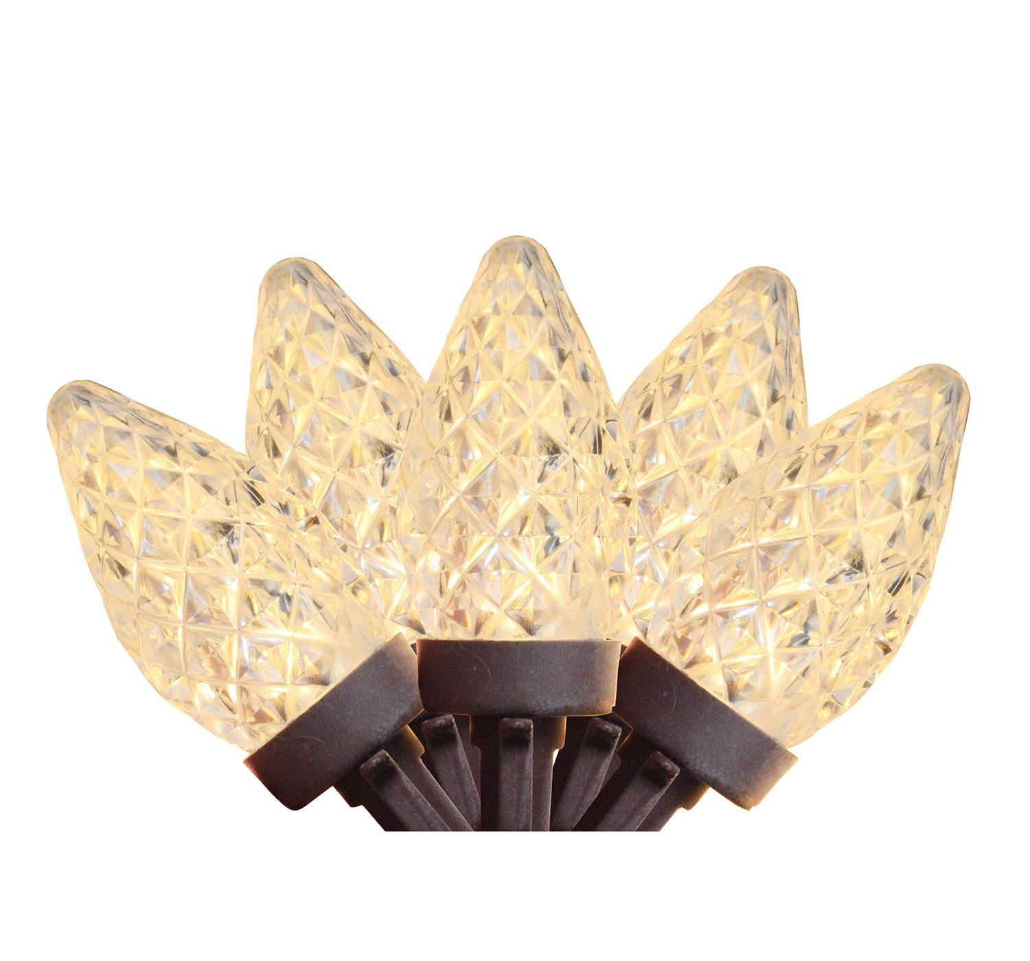 100 White Faceted LED C7 Christmas Lights