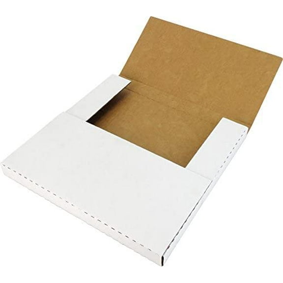 (100) White Vinyl Record LP Shipping Mailer Boxes - Holds 1 to 3 12" Records - Adjustable Height - STRONG 32 ECT Cardboard #12BC01VDWH