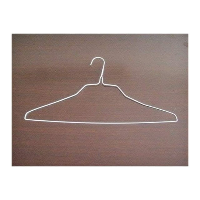 100 White Wire Hangers 18" Standard White Clothes Hangers (White
