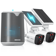 {100% Wire-Free Wireless Solar Cameras} 2-Way Audio PIR Detection Dual Antennas Outdoor Wireless Surveillance Camera System 1600P WiFi Battery Surveillance Video by OOSSXX