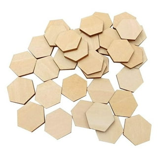 10PCS Wooden Plank Polygonal Wood Block Hexagon Profiled Solid Wood Block  Manual DIY Special-shaped Wooden Boards for Crafts Making Size 4 