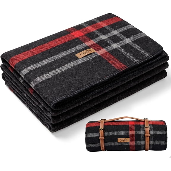 100% Wool Blanket 62 x 86 Inches Thick Warm Washable Large Peat Gray