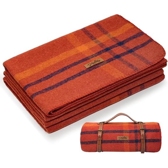 100% Wool Blanket 62 x 86 Inches Warm Thick Washable Large Lava Falls