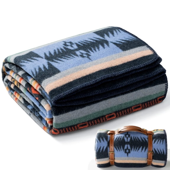 100% Wool Blanket, 62" x 86", Warm, Thick, Washable, Military | Great for Camping, Outdoors, Sporting Events, Survival Kits Mountain