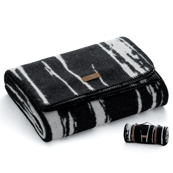 100% Wool Blanket, 62" x 86", Warm, Thick, Washable, Military Wool Blanket, Great for Camping, Outdoors, Sporting Events, Survival Kits