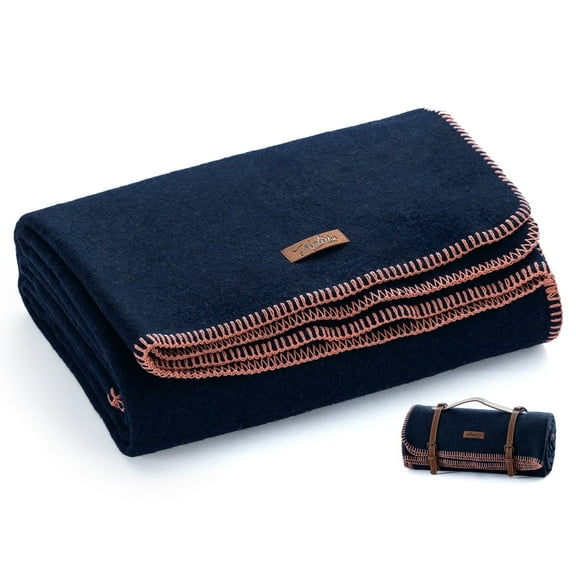 100% Wool Blanket, 62" x 86", Warm, Thick, Washable, Military Wool Blanket, Great for Camping, Outdoors, Sporting Events, Survival Kits