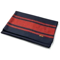 100% Wool Blanket, Warm, Thick, Washable, Large 62" x 86" - Great for Camping, Outdoors, Sporting Events, and Survival Kits Blue&Red