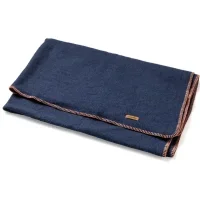 100% Wool Blanket, Warm, Thick, Washable, Large 62" x 86" - Great for Camping, Outdoors, Sporting Events, and Survival Kits Blue