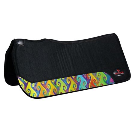 100% Wool Felt Hilason Western Horse Saddle Pad Rainbow Design