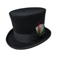 thumbnail image 1 of 100% Wool Felt Top Hats Victorian Style Mad Hatter 6" Tall Gentlemen Magic Hats, 1 of 2