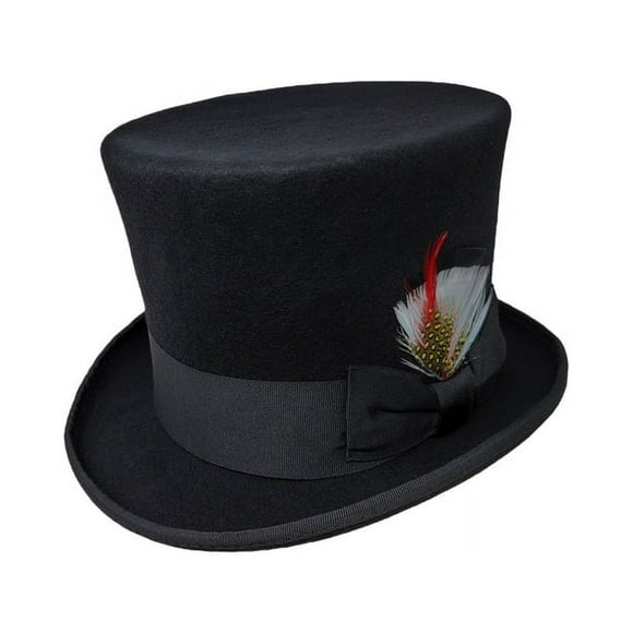100% Wool Felt Top Hats Victorian Style Mad Hatter 6" Tall Gentlemen Magic Hats