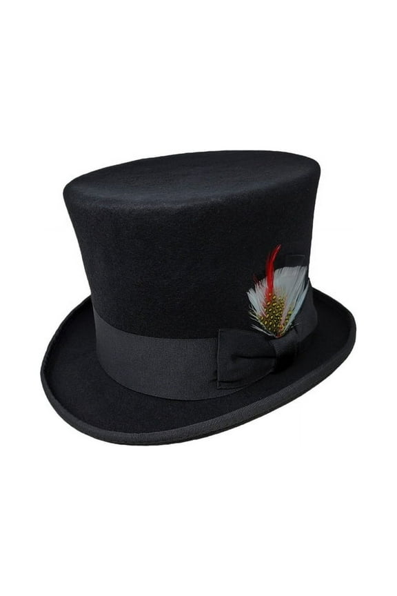 100% Wool Felt Top Hats Victorian Style Mad Hatter 6" Tall Gentlemen Magic Hats