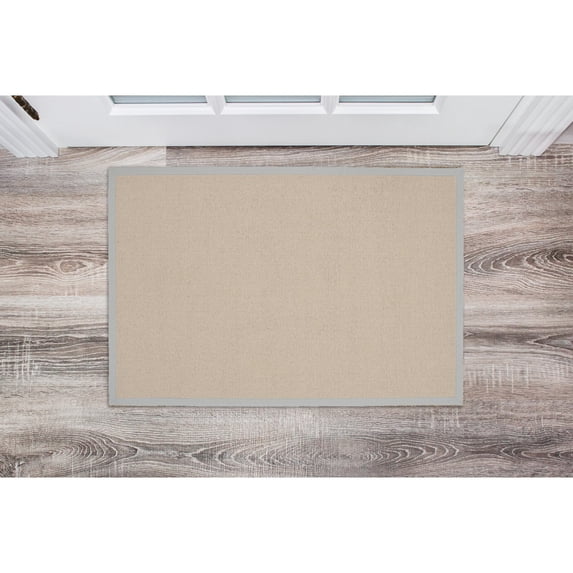 Contemporary Home Living 1.75' x 2.75' Tufted Solid Bordered Area Throw Rug - Brown and Ice Blue