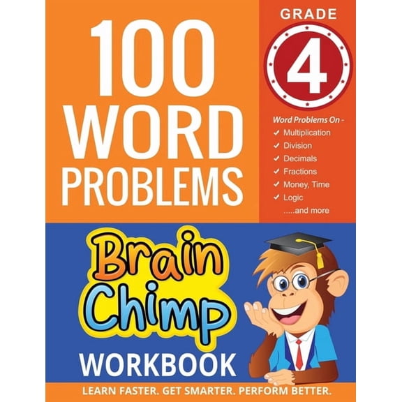 100 Word Problems: Grade 4 Math Workbook, (Paperback)