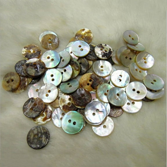 100 X Natural Mother of Pearl Round Shell 2 Holes Sewing Buttons 10 WYAPUKL WA