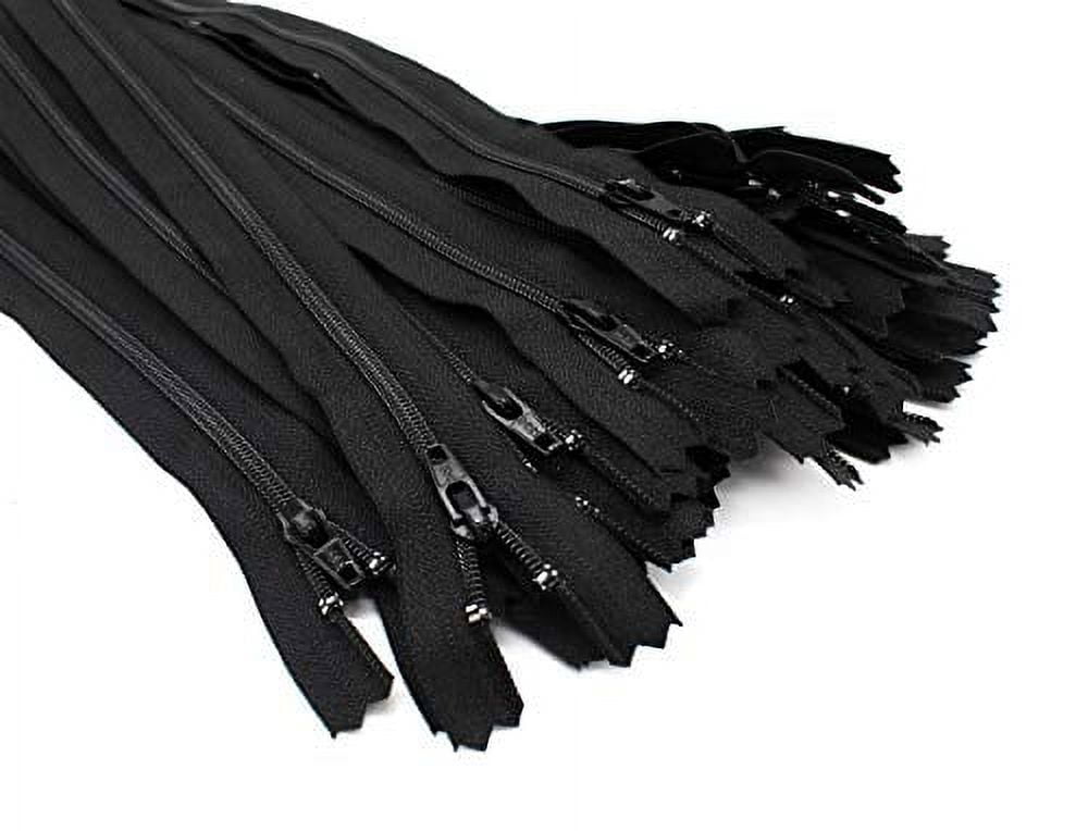 100 YKK Black #3 Coil Zippers for Bags, Sewing, Craft Projects - Made in The USA (14")