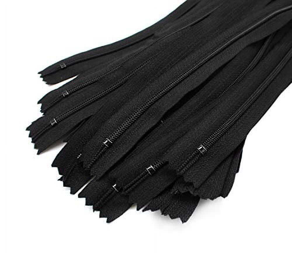 100 YKK Black #3 Coil Zippers for Bags, Sewing, Craft Projects - Made in The USA (18" Inches)