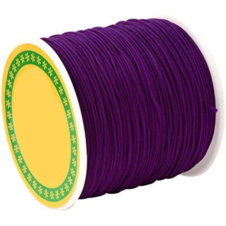 100 Yard 0.8mm Braided Nylon Cord Imitation Silk Thread Thread Lift Shade  Cord for Crafting Beading Jewelry Making (Purple) 