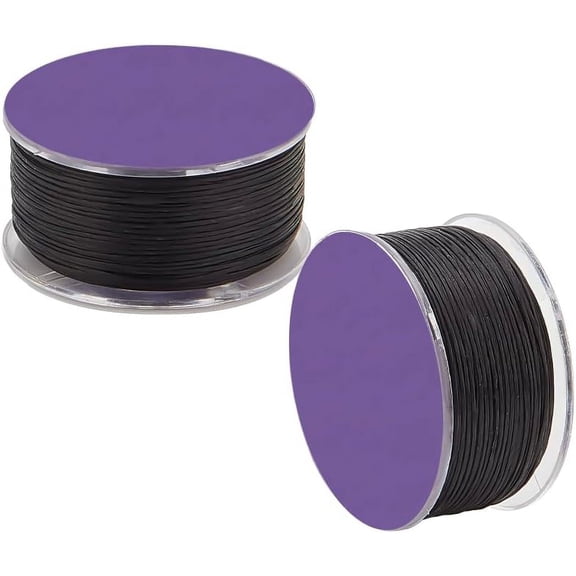 100 Yards 0.25mm Bracelet String Black Beading Thread Seed Bead Thread Sewing String Nylon String for Leather Stitching Beading Jewelry Bracelets Making Black 2rolls