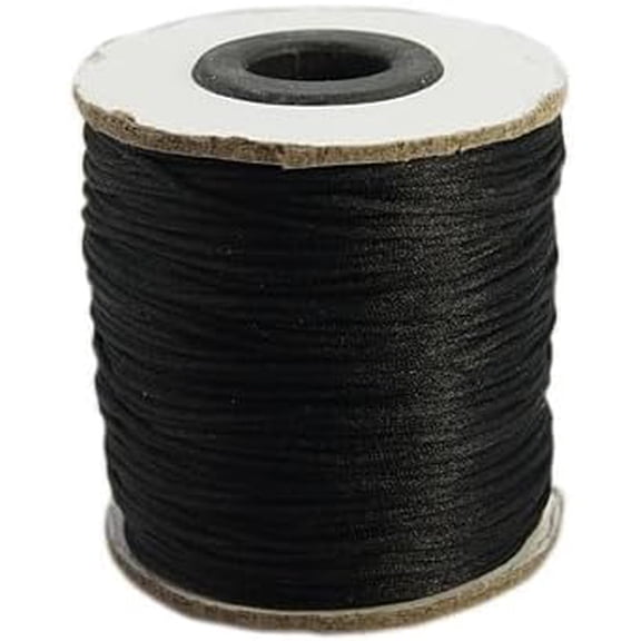 100 Yards 1mm Black Nylon Cord Beading Satin String for Chinese Knotting Rattail Beading Macrame Friendship Bracelet Jewelry Making Colorful
