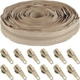 thumbnail image 1 of 100 Yards #5 Bulk Nylon Coil Zipper Tape with 100 Metal Slider Pulls - Tan, 1 of 1