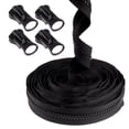 thumbnail image 1 of 100 Yards #8 Continuous Separating Plastic Zipper, 20 Delrin Locking Pulls - Black, 1 of 1