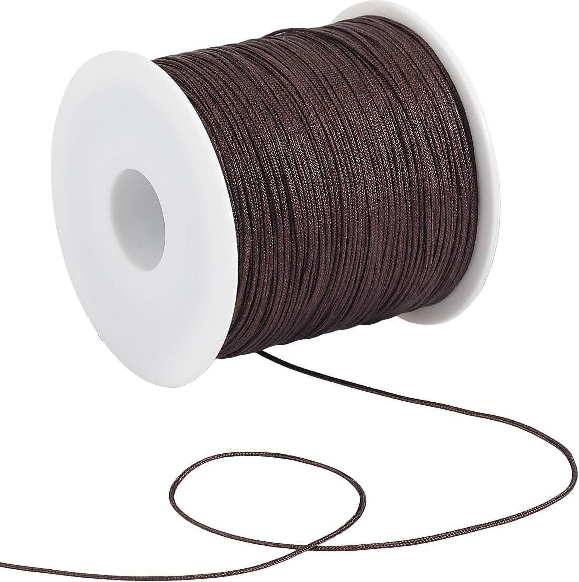 100 Yards/91M Brown Nylon Cord Jewelry Stringing Thread 0.8mm Satin ...