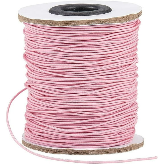 100 Yards/ 91m 1.2mm Pink Jewelry Beading Cord Stretch Bracelet String Nylon Seed Beads Threads Braiding Spandex Stretchy Cords