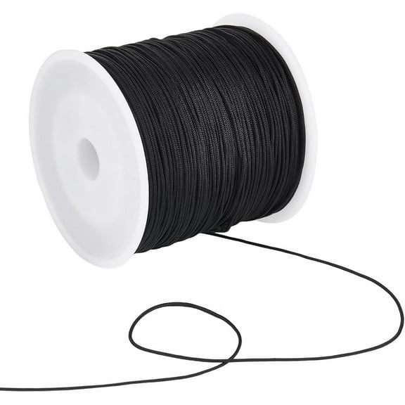 100 Yards Black Nylon Cord Wind Chime Cord 0.8mm Replacement Lift Shade Blind Repair String for Windows Roman Rollers Repair Gardening Plant Waist Beading String Chinese Knotting