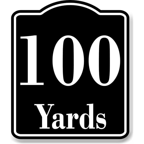 100 Yards Distance Marker Running Race Marathon BLACK Aluminum Composite Sign, 8.5"x10"