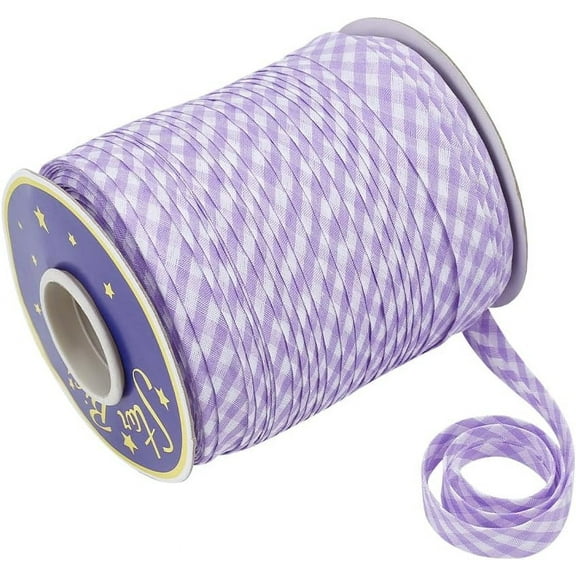 100 Yards Double Fold Bias Tape 0.6 Inch Gingham Bias Binding Tape Polyester Pre-fold Bulk Bias Tape DIY